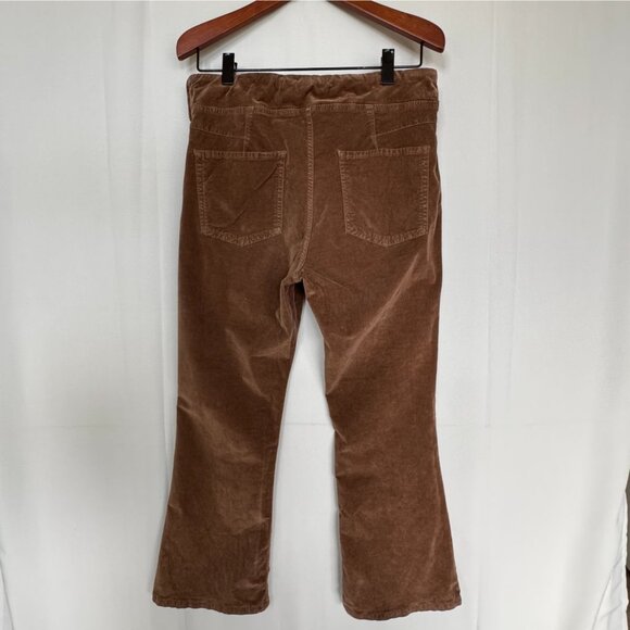 Free People In My Feelings Brown Cropped Bootcut Stretch Corduroy Pant Large - Picture 6 of 13